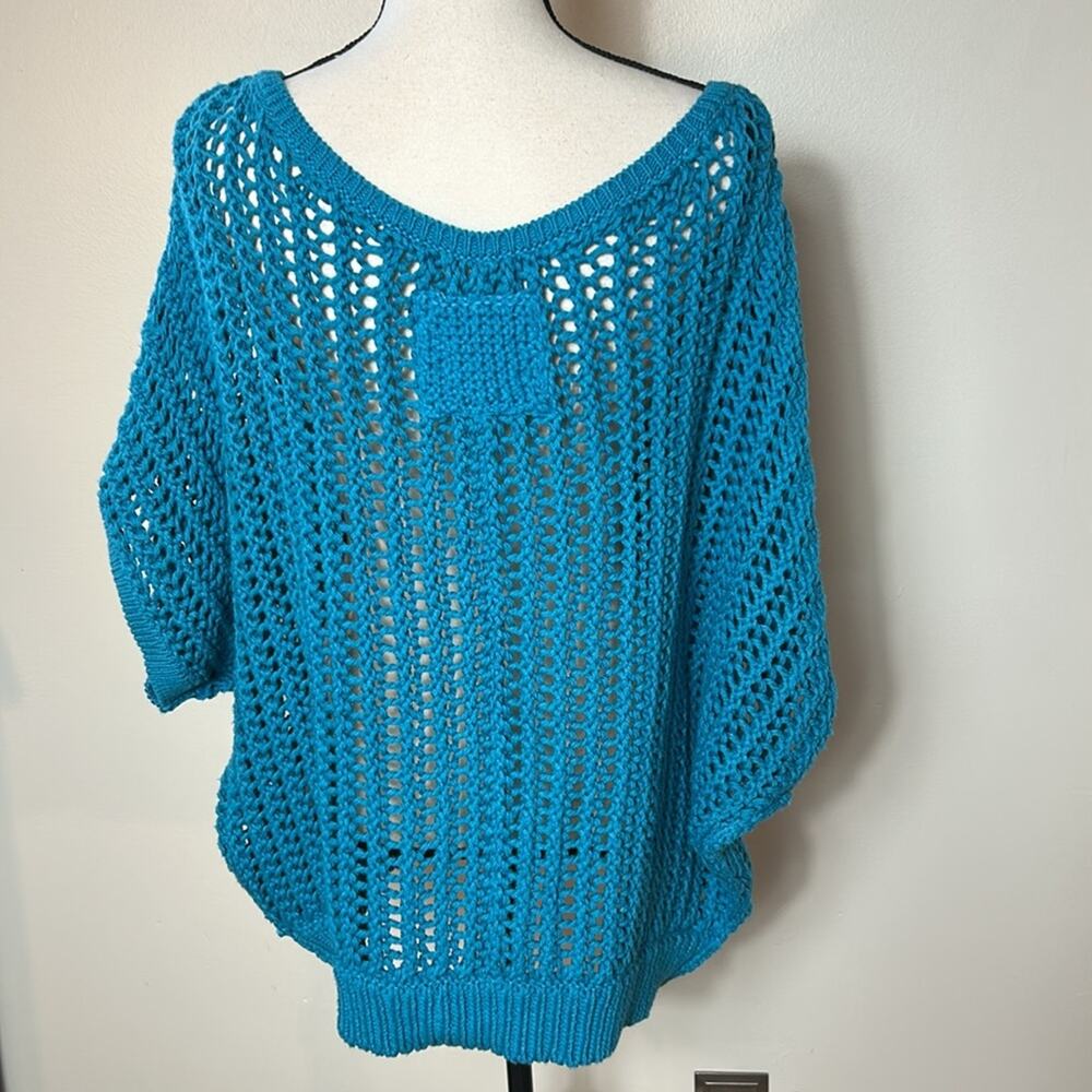 Free People We the Free Sophia slouchy oversized chunky sweater in Ocean Palace - Picture 8 of 12